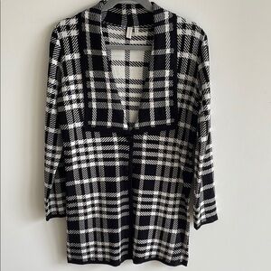 Madison Black and White Plaid Cardigan Sweater